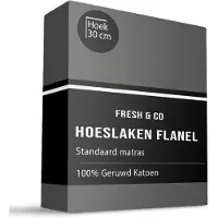 Fresh & Co Hoeslaken Katoen Flanel - Antraciet 140 x 200 cm