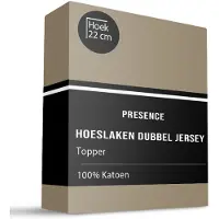 Presence Topper Hoeslaken - Katoen Dubbel Jersey - Truffel 80/90 x