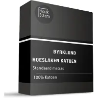 Byrklund Hoeslaken Katoen - Antraciet 160 x 200 cm / Antraciet