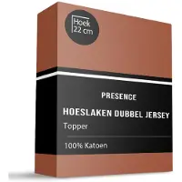 Presence Topper Hoeslaken - Katoen Dubbel Jersey - Cognac 190/200 x