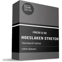 Fresh & Co Hoeslaken - Katoen Jersey Stretch - Donkergrijs 140 x