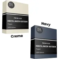Fresh & Co Topper Hoeslaken Verkoelend - Katoen - Navy 140 x 200 cm