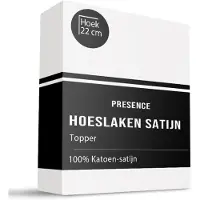 Presence Topper Hoeslaken - Katoen Satijn - Wit 80 x 200 cm / Wit