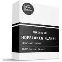 Fresh & Co Hoeslaken Katoen Flanel - Wit 140 x 200 cm