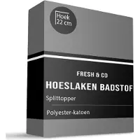 Fresh & Co Splittopper Hoeslaken - Badstof - Antraciet 200 x