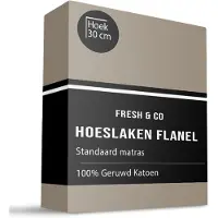 Fresh & Co Hoeslaken Katoen Flanel - Truffel 160 x 200 cm