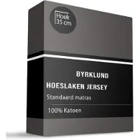 Byrklund Hoeslaken Katoen - Jersey Stretch - Antraciet 140 x 200 cm /