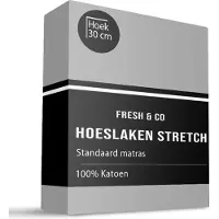 Fresh & Co Hoeslaken - Katoen Jersey Stretch - Lichtgrijs 80/90 x