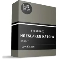 Fresh & Co Topper Hoeslaken Verkoelend - Katoen - Truffel 200 x