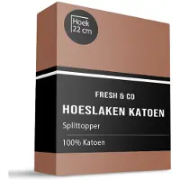 Fresh & Co Splittopper Hoeslaken - Katoen - Cognac 160 x 200 cm