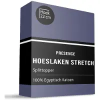 Presence Splittopper Hoeslaken - Egyptisch Katoen Stretch - Navy