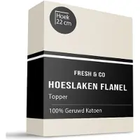 Fresh & Co Topper Hoeslaken - Katoen Flanel - Crème 160 x 200 cm