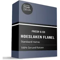 Fresh & Co Hoeslaken Katoen Flanel - Navy 90 x 210 cm