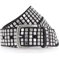 B.belt Riem 'Quinn' zwart / zilver