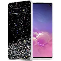 Cadorabo TPU hoes fonkelende glitters (Galaxy S10), Smartphonehoes, Zwart