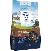 ZIWI Peak Gestoomde & Gedroogde Kattenvoeding - Rundvlees met Zuidelijke Blauwe Wijting - Hoog Eiwit, Gezonde Vacht, Laag Koolhydraat