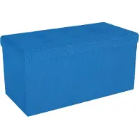 Intirilife opvouwbare kruk 76x38x38 cm in ocean blue bank stoel met opbergruimte en deksel van stof opbergbox kist