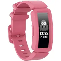 Strap-it Siliconen Smartwatch bandje - Geschikt voor Fitbit Ace 2 siliconen bandje - voor kids - watermeloen - Horlogeband / Polsband / Armband