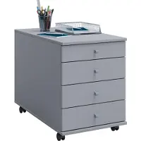VCM Lona Ladekast voor kantoor , lade sectie, cassette op wielen met 4 lades grijs.