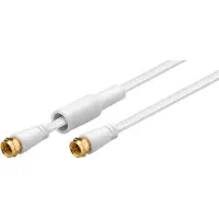 Goobay F (m) - F (m) platte coaxkabel / weerbestendig - wit - 10 meter
