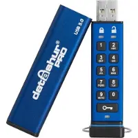 ISTORAGE datAshur PRO USB-stick 8 GB Blauw IS-FL-DA3-256-8 USB-A 3.2 Gen 1