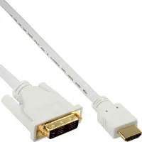 InLine HDMI-DVI kabel, wit/goud, HDMI male naar DVI 18+1 male, 5m