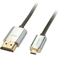 Lindy HDMI/micro HDMI, 3m 3m HDMI Micro-HDMI Zwart, Chroom, Goud