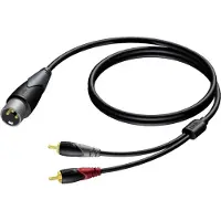 Procab CLA703 1x XLR (m) - 2x RCA (m) stereo audiokabel - 1,5 meter