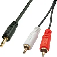 Lindy 35683 audio kabel 5 meter 2 x RCA 3.5mm Zwart