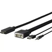 VivoLink Pro VGA + Audio to HDMI 1M 1m HDMI VGA (D-Sub) + 3.5mm + USB A Zwart
