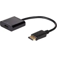 Akyga AK-AD-11 DisplayPort / HDMI Adapter [1x HDMI-bus - 1x DisplayPort stekker] Zwart 4K UHD 15 cm