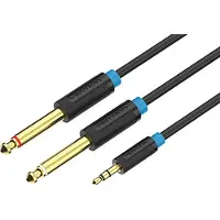 Vention 3.5 mm Jack naar 2 Keer 6.35 mm Jack Audio Kabel 2 Meter