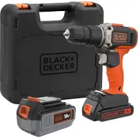 Black & Decker BCD003MEM2K-QW, accuboormachine, zonder sleutel, zwart, oranje, 1 cm, 1400 RPM, 2,5 cm
