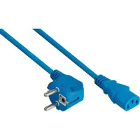 Kabelmeister C13 (recht) - CEE 7/7 (haaks) stroomkabel - 3x 1,00mm / blauw - 3 meter