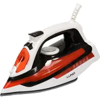 LUND professional stoomstrijkijzer met keramische zoolplaat - strijkijzer - 2800W - 10 functies - rood/wit