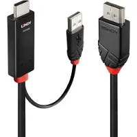 Lindy HDMI naar DisplayPort Kabel - - 1m - DP 1.2 - HDMI 2.0 - Zwart