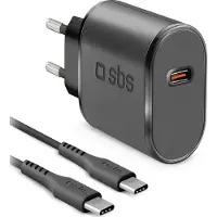 SBS Wall Charger 1xusb-c 15w Black + Usb-c Cable 1m