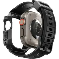 Spigen bandje Geschikt voor Apple Watch Watch Ultra 49mm - Rugged Armor Pro - Zwart