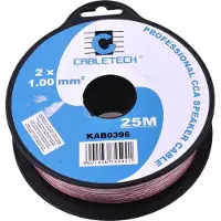 Cabletech Speaker kabel luidsprekersnoer CCA Transparant 2x 1mm mini haspel 25 meter