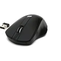 Omega - Draadloze Muis - 1000-1200-1600 DPI - Tot 10 Meter Bereik - met Duimsteun - Zwart