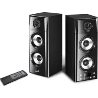 Genius SP-HF2800 BT luidsprekers: 2.0 kanaal, 60W, houten behuizing, Bluetooth, USB, afstandsbediening