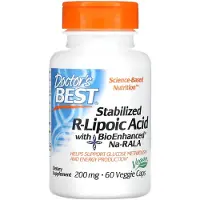 Doctor's Best,Lääkärin paras - Gestabiliseerd R-Lipoïnezuur met Bioversterkte Na-RALA, 200 mg - 60 capsules