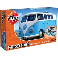 Wittmax Modelbouwpakket Auto - J6024 QUICKBUILD Volkswagen VW Camper Bus - Blauw - Wit Plastic - - Modelbouw