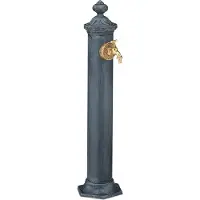 Relaxdays waterzuil met kraan - antieke waterkraan - 84 cm - buitenkraan - gietijzer