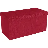 Intirilife opvouwbare kruk 76x38x38 cm in granat red bank stoel met opbergruimte en deksel van stof opbergbox kist