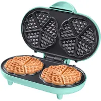 Bestron Wafelmaker met dubbel hart, Wafelijzer, Groen
