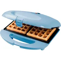 Bestron Wafelijzer - ASW401B - 700W - 2 wafels - Anti aanbaklaag - Blauw - 5 jaar garantie