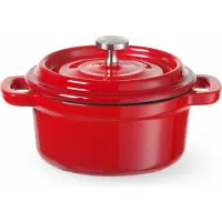 Hendi Geëmailleerde gietijzeren pan, Pan + steelpan, Rood