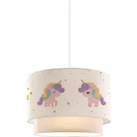 Lux.pro Kinder hanglamp Lurgan E27 wit met eenhoorn motief