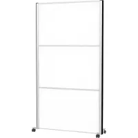 MAUL verplaatsbaar wandsysteem MAULconnecto, 3 whiteboard insteekmodules, klittenband, op wielen, H 1800 x B 1000 mm, zilver